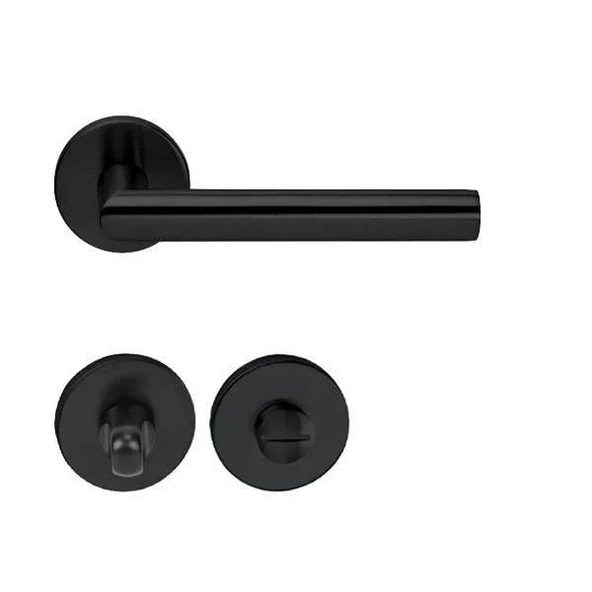 Hafele Werner-M Mat Siyah Rozetli Kapı Kolu - Wc Tipi ürün görseli 1