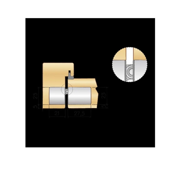 AGB Gizli Ayarlı Gömme Kapı Menteşesi ECLIPSE 3.2 Parlak Sarı - 7