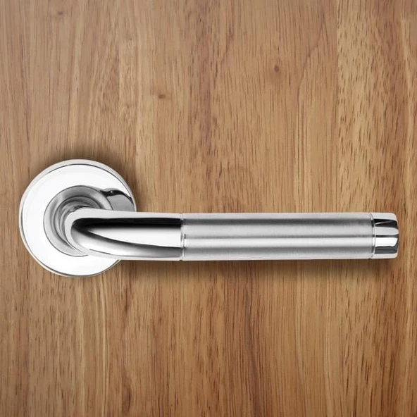 Kapı Kolu Rozetli Saten Krom 203l Wc