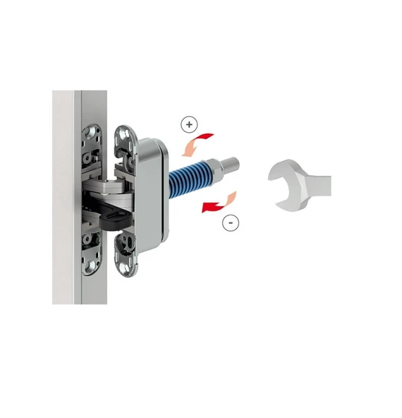 AGB Yaylı Gizli Ayarlı Gömme Kapı Menteşesi ECLIPSE 3.2 HD Self Mat Krom - Resim 6