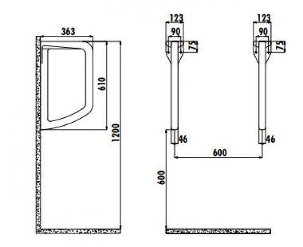 Creavit Pisuvar Ara Bölme TP660 - 2