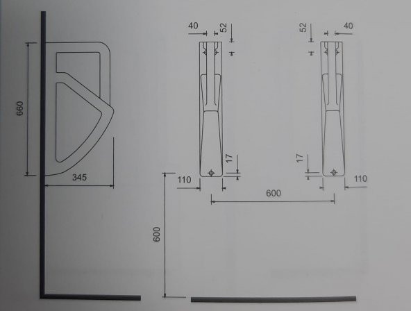Creavit Pisuvar Ara Bölme TP670 - 2