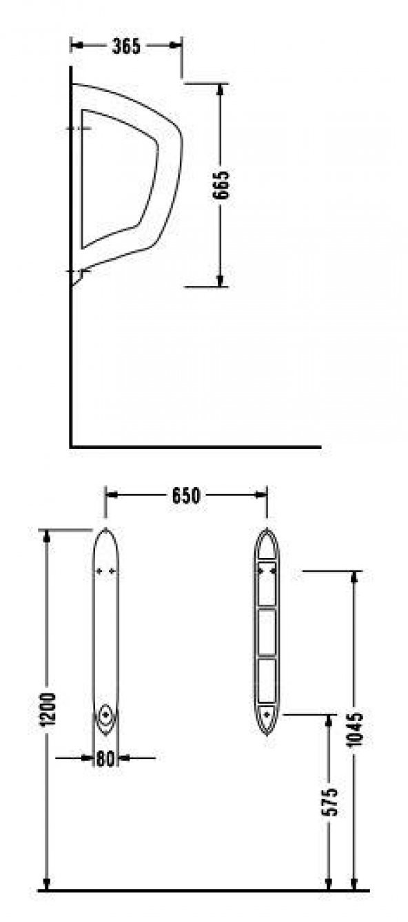 Serel Tek Parça Pisuvar Ara Bölme 0140STS110H - 2
