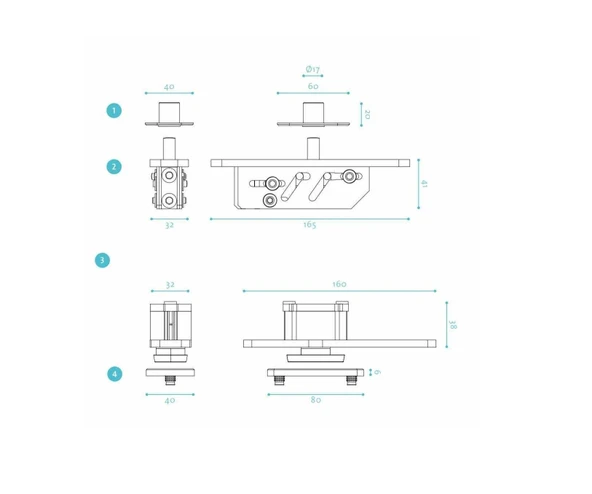 Fritsjurgens Pivot Kapı Mekanizması Frensiz 500Kg - Resim 3