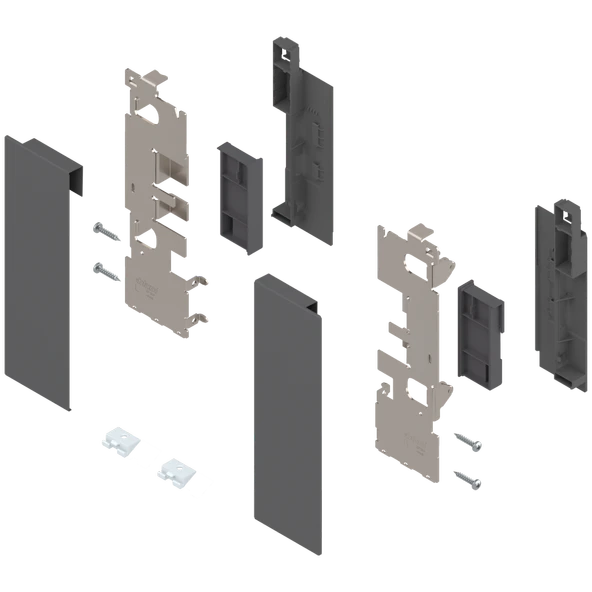 Blum İç Kiler Çekmecesi Legrabox Free C Yüksek Camlı Yanak Önü Camlı 45 cm. Frenli Blumotion Orion Gri Antrasit - Resim 9