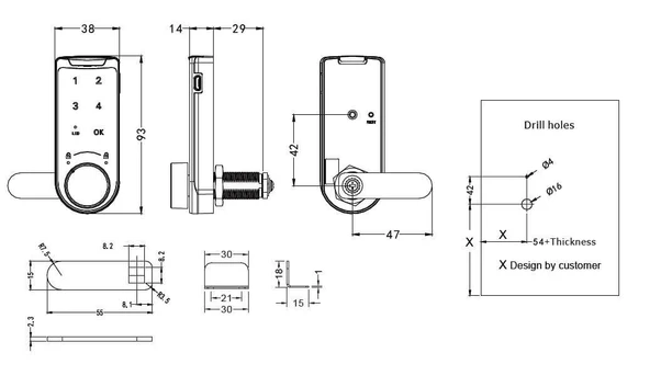 Şifreli Dolap Kapak Kiliti Dijital - 7