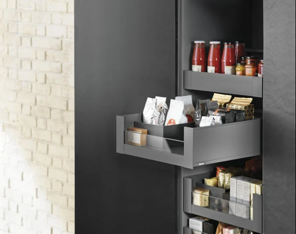 Blum İç Kiler Çekmecesi Legrabox Pure C Yüksek Yanak Önü Camlı 45 Cm. Frenli Blumotion Orion Gri Antrasit - Resim 7