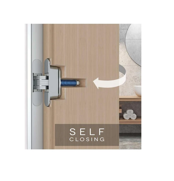 AGB Yaylı Gizli Ayarlı Gömme Kapı Menteşesi ECLIPSE 3.2 HD Self Mat Krom ürün görseli