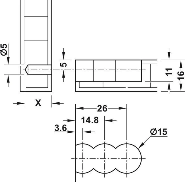 Lamello Cabineo RTA Dolap Bağlantı Elemanı - Siyah 12 Adet - Resim 7