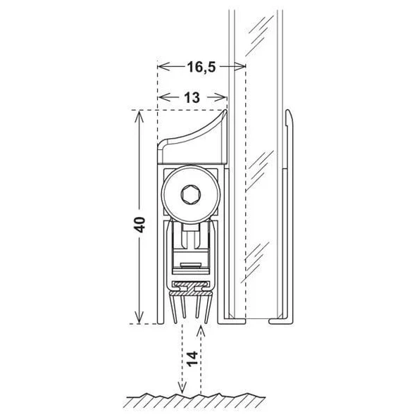 Cam Glass Kapı Altı Giyotin 1030 Mm - Resim 2