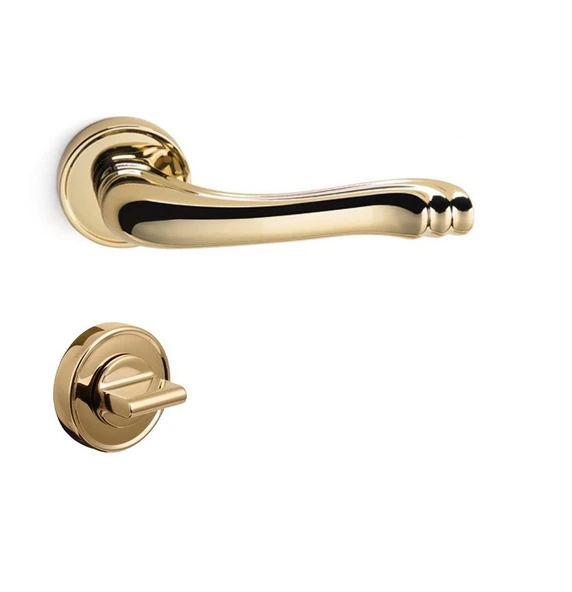 Victoria Rozetli Kapı Kolu Parlak Altın - Wc ürün görseli 1