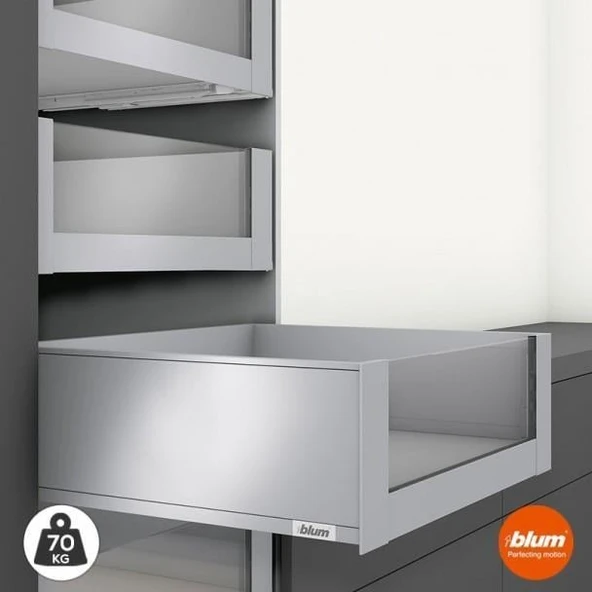 Blum İç Kiler Çekmecesi Legrabox Pure C Yüksek Yanak Önü Camlı 45 Cm. Frenli Blumotion Orion Gri Antrasit - Resim 8