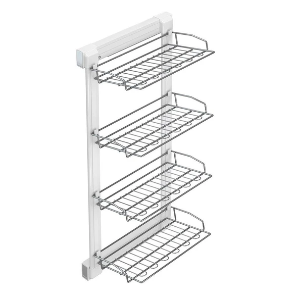 Antrasit Gizli Blum Tandem Raylı Frenli 4 Raflı Ayakkabılık Seti S6741-6742 - Resim 4