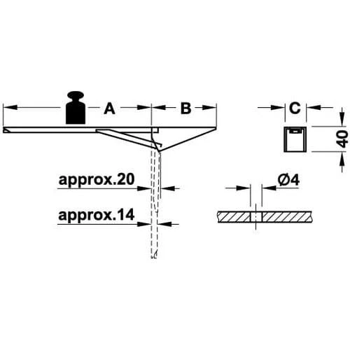 Masa Ek Uzatma Konsolu 30*280 Mm - Resim 2