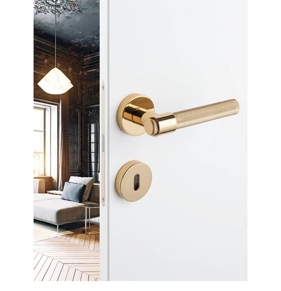 Axel-t Kapı Kolu Rozetli Altın - Oda Tipi - Resim 2