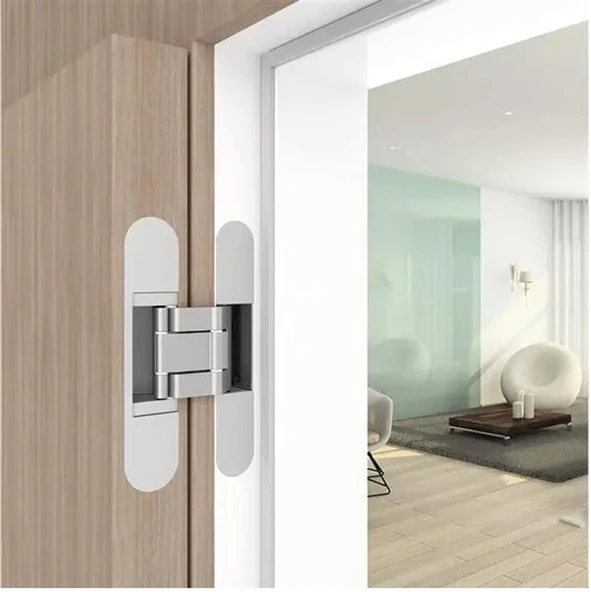 AGB Yaylı Gizli Ayarlı Gömme Kapı Menteşesi ECLIPSE 3.2 HD Self Mat Krom - Resim 3