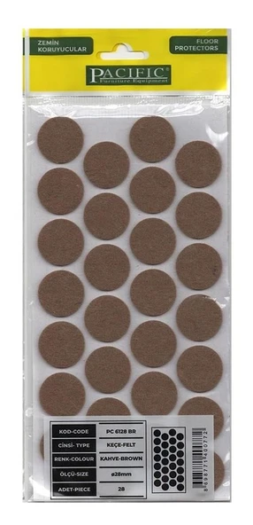 Yapışkanlı Keçe Zemin Koruyucusu Çap 28 Mm-5 adet ürün görseli 1
