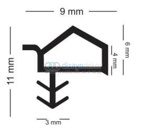 Ahşap Kapı Fitili, Ses Contası Çatılı Kenardan - Resim 2