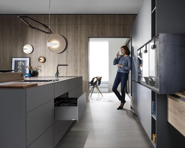 Blum Legrabox Pure C Yüksek Yanak 45 Cm. Tip-On Blumotion Orion Gri Antrasit - 9