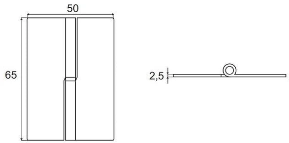 Paslanmaz Yapıştırma Uv Cam Menteşesi 65*50*2,5 Mm - Resim 2