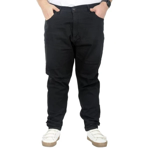 Büyük Beden Pantolon Gabardin Jogger Doğa 22920 Siyah - 1