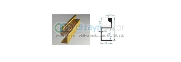 Kapak Ve Sürgü Kulp Profili Parlak El. 250 Cm - Resim 2