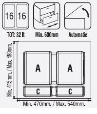 Çekmece İçi Çöp Kovası & Deterjanlık 60 Cm. Modül - 2
