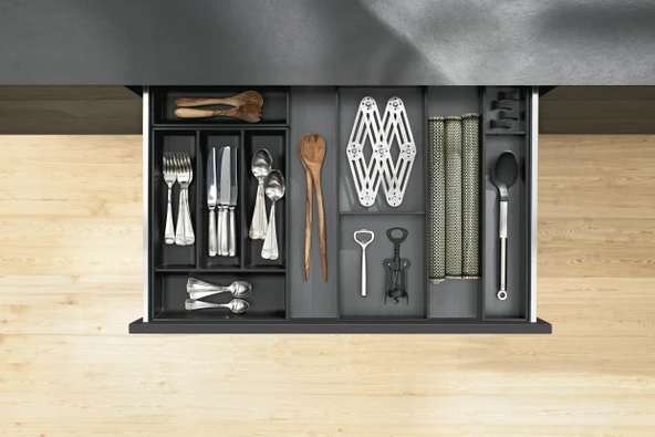 Blum Ambia-line Çekmece İçi Kaşıklık Antrasit-mat Siyah 90 Cm. Modül Zc7s500bs3-90 - Resim 3