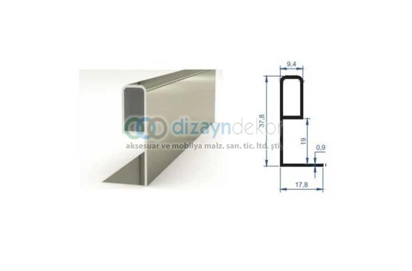 Kapak Ve Sürgü Kulp Profili Parlak El. P 250 Cm ürün görseli 1