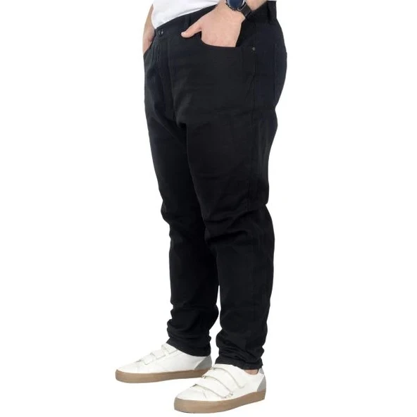 Büyük Beden Pantolon Gabardin Jogger Doğa 22920 Siyah - 3
