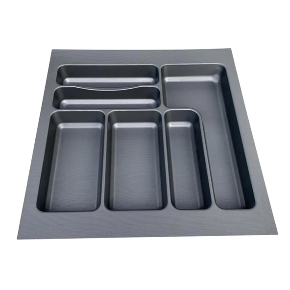 Versa Antrasit Dokulu Çekmece İçi Kare Antibakteriyel Plastik Kaşıklık 43 X 49 ürün görseli 1