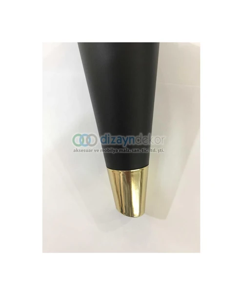 Konik Açılı Dolap Ayağı Parlak Altın Mat Siyah 20 Cm - 3
