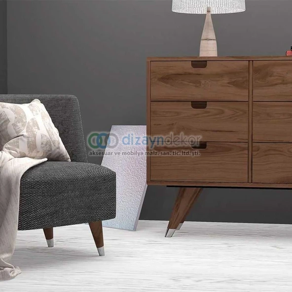 Konik Açılı Dolap Ayağı Parlak Altın Mat Siyah 20 Cm - 5