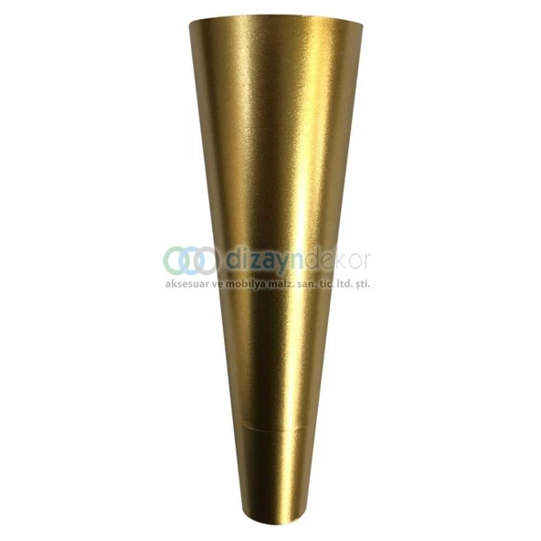 Konik Mobilya Dolap Ayağı Mat Satine Altın 23 Cm
