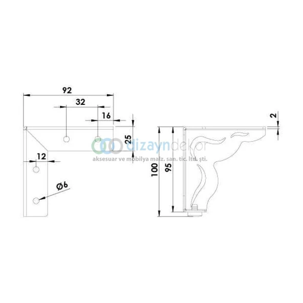Mat Siyah Desenli Ayak 10 Cm - 2