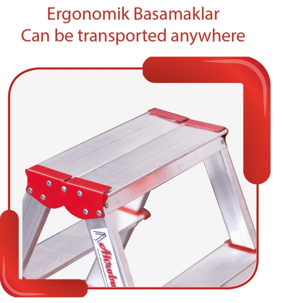 Üç Basamaklı Ev Tipi Katlanır Alüminyum Merdiven - 3