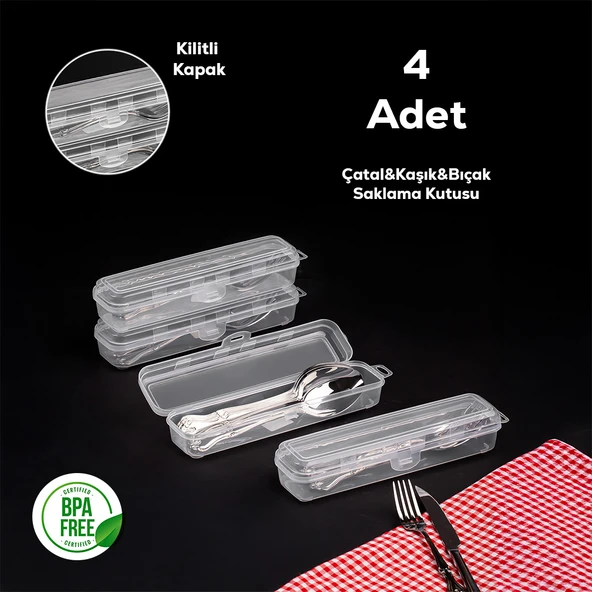 Porsima ORG-184 4lü Makyaj Fırçası Kalemlik Diş Fırçası Kabı Çatal Kaşık Bıçak Saklama Kutusu Kabı Seti