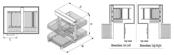 Körköşe Kiler Sistemi, Kapak Bağlantısız S3007 - Resim 4