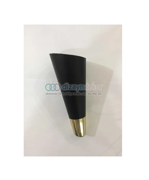 Konik Açılı Dolap Ayağı Parlak Altın Mat Siyah 15 Cm - 2