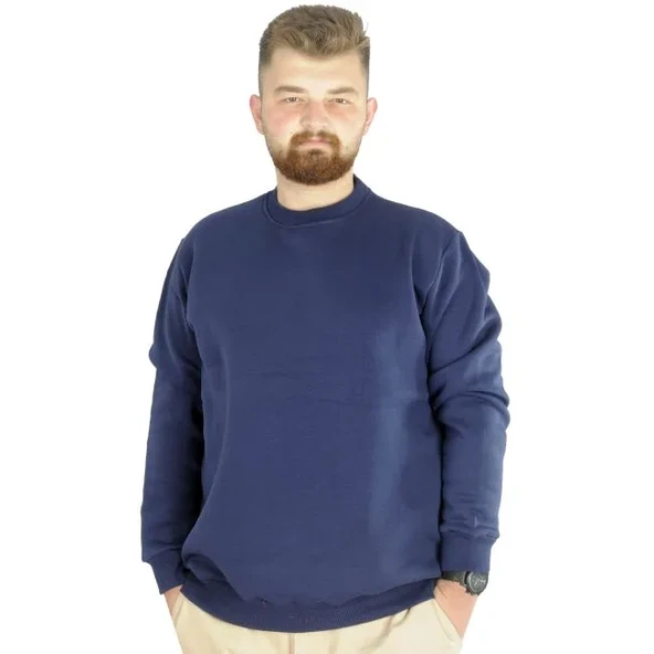Büyük Beden Erkek Sweat Bis Yaka 20131 İndigo ürün görseli