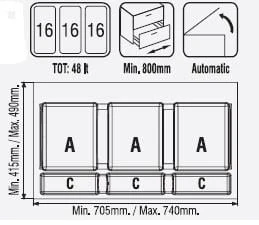 Çekmece İçi Çöp Kovası 80 Cm Modül - 2