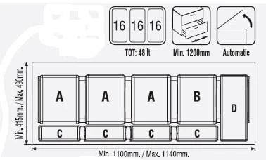 Çekmece İçi Çöp Kovası 120 Cm. Modül - 2