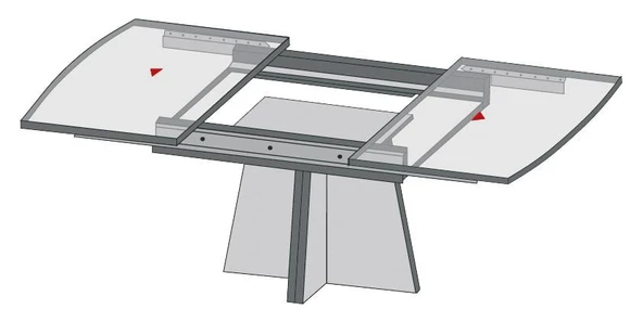 Standart Ortadan Açılır Masa Rayı 100 Cm - Resim 4