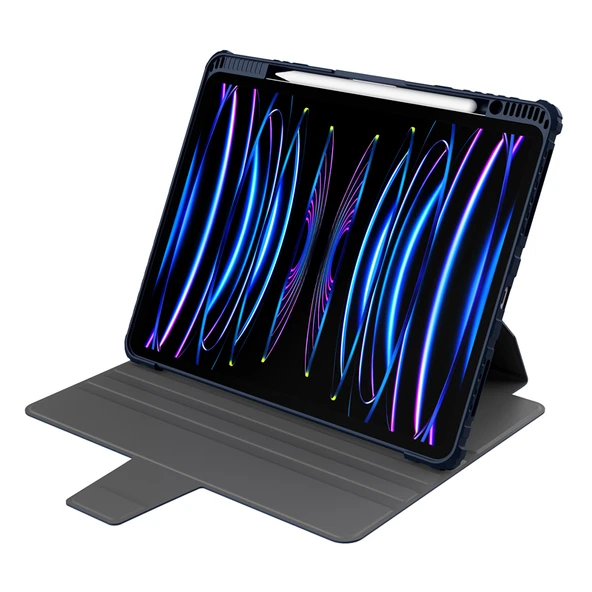 Nillkin iPad Pro 12.9 Bumper Snapsafe Standlı Smart Cover Tablet Kılıf Mavi - 5