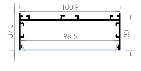 Lineer Sıvaaltı Gömme Pcb Led Profil Armatür 100-37 mm. - Resim 3