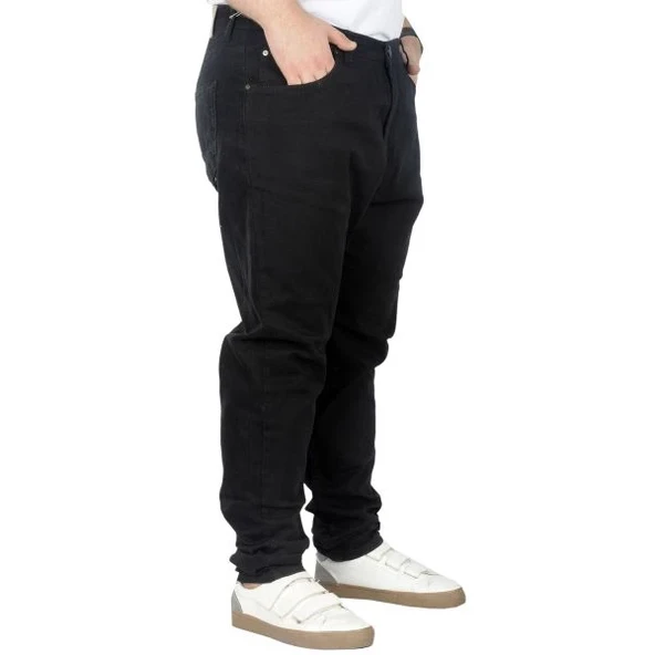 Büyük Beden Pantolon Gabardin Jogger Doğa 22920 Siyah - 2