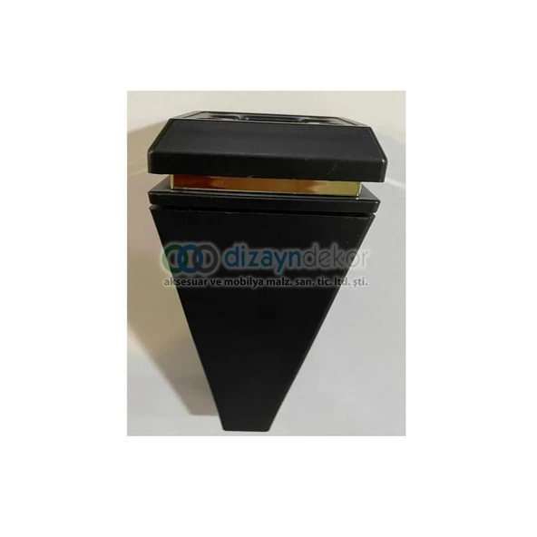 Kare Konik Mobilya Dolap Ayağı Mat Siyah Altın 23 Cm - 5