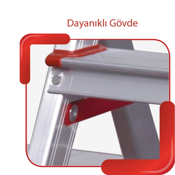 Yedi Basamaklı Ev Tipi Katlanır Alüminyum Merdiven - Resim 4