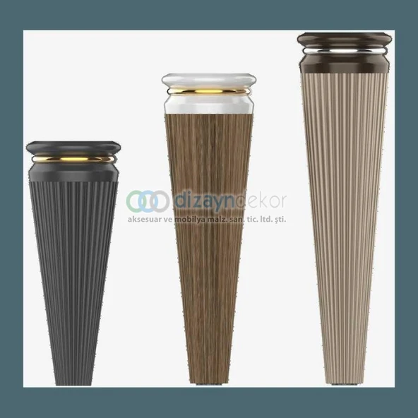 Çizgili Dolap Ayağı Altın Beyaz 18 Cm - 2
