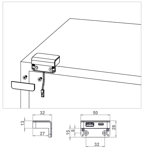 Usb Şarj Cihazı Masa Keson Komidin Dolap - 2